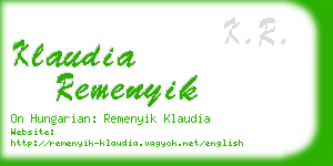 klaudia remenyik business card